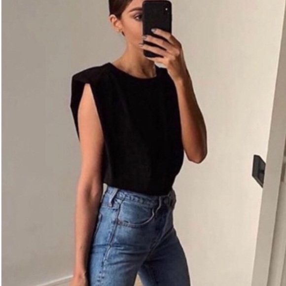 NWT Zara Padded Shoulder Crop Top - Picture 4 of 16